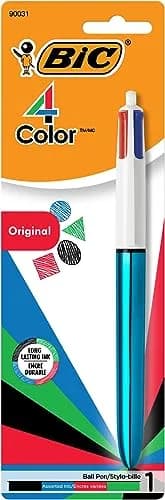 BIC 4-Color Retractable Ballpoint Pen, Medium Point, 1.0 mm, 2-Pack | Smooth Ink Flow for Students & Office thumbnail 2