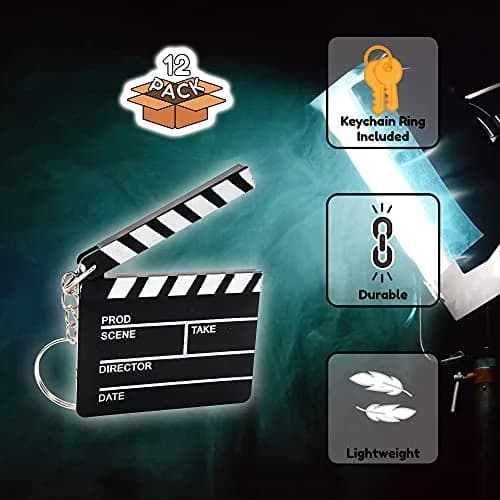 Windy City Novelties 12 Pack Hollywood Clapboard Keychains | Movie Night Party Favors & Decorations thumbnail 2