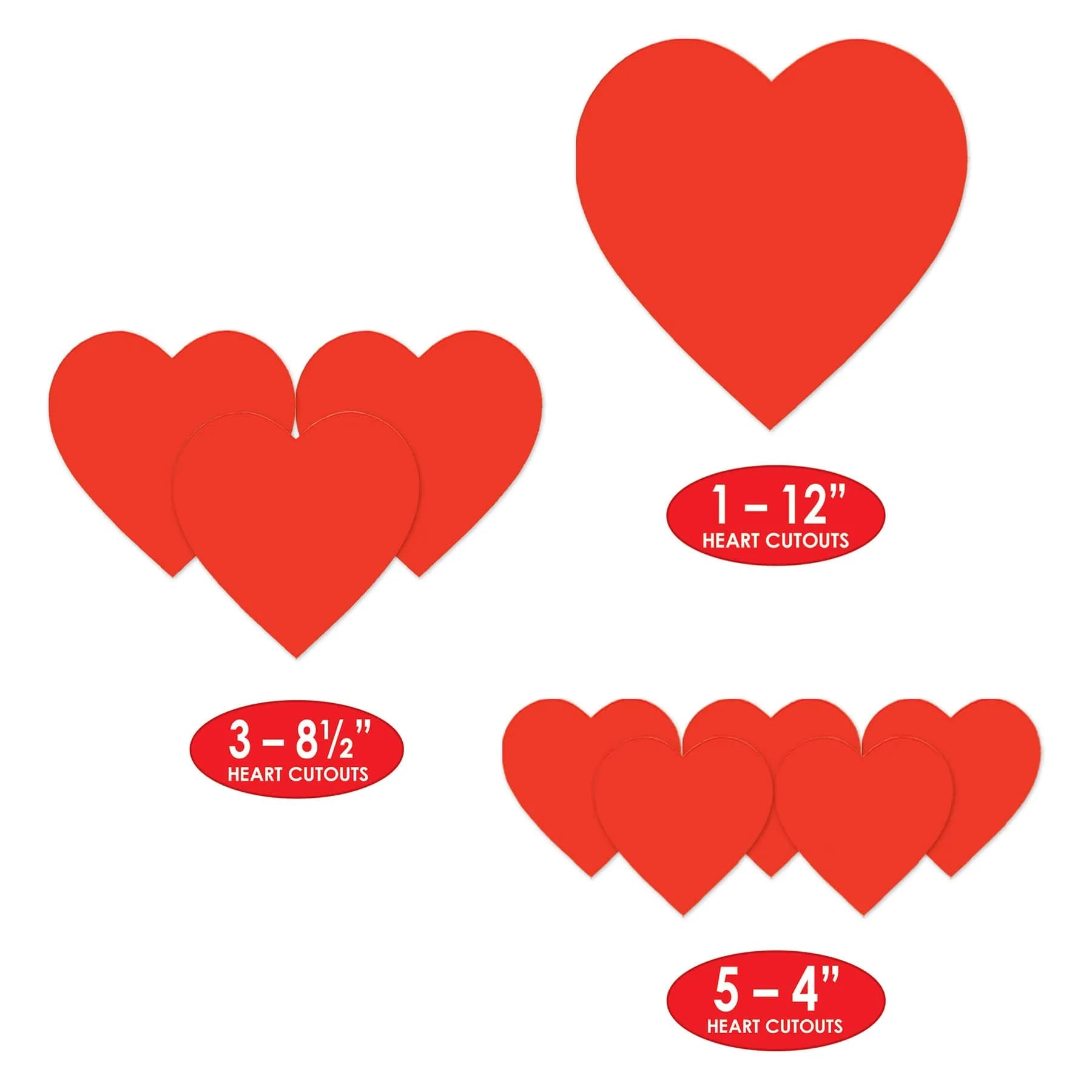 Beistle Printed Heart Cutouts 9-Pack | Valentine's Day & Wedding Decor - view 2