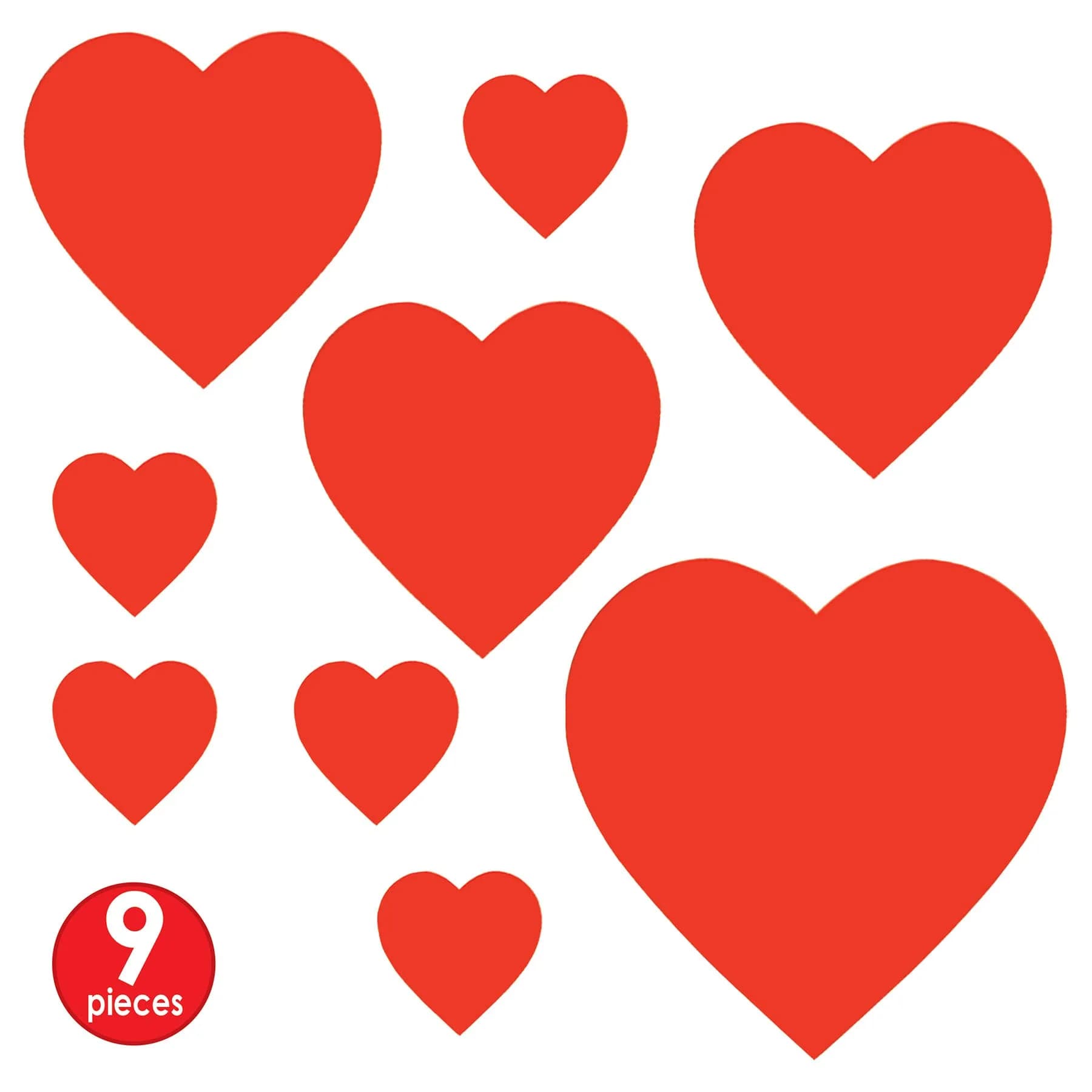 Beistle Printed Heart Cutouts 9-Pack | Valentine's Day & Wedding Decor - view 3