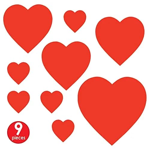 Beistle Printed Heart Cutouts 9-Pack | Valentine's Day & Wedding Decor thumbnail 3