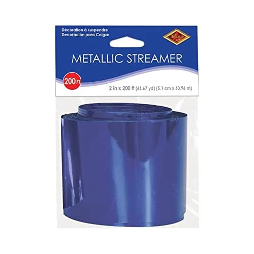 Beistle Gleam 'N Streamer Metallized Streamer, 2-Inch by 200-Feet, blue | Vibrant metallic decoration for parties thumbnail 5
