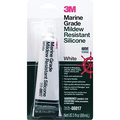 3M Marine Grade Silicone Sealant White 3 fl oz (88.7 ml) | For Above Waterline Sealing thumbnail 1