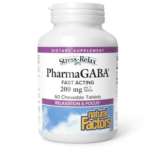 Natural Factors Pharma GABA, Calm, Relaxation & Focus*, 60 Chewable Tablets | Supports Stress & Sleep thumbnail 1