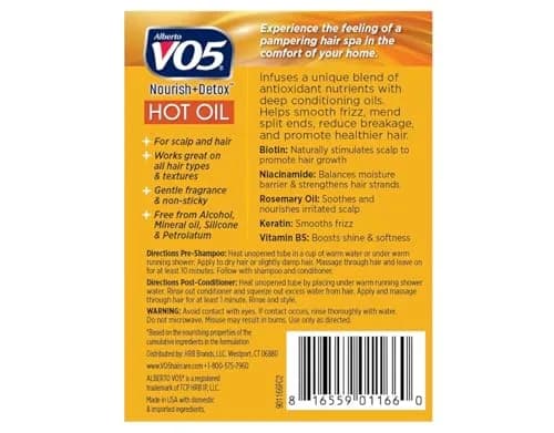 VO5 Moisturizing Hot Oil Treatment for Dry Damaged Hair | 15ml (0.5 Fl Oz) Pack of 1 thumbnail 2