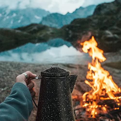Granite Ware Coffee Boiler 3 Qt Speckled Black | Fast Boiling & Easy Cleaning thumbnail 9