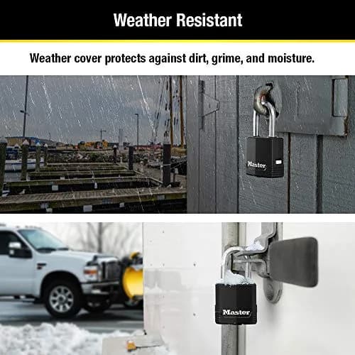 Master Lock Magnum Outdoor Padlock M115XDLF with 2 Keys | 48mm Laminated Steel Body, 38mm Boron-Carbide Shackle, Weather-Resistant thumbnail 4