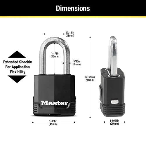 Master Lock Magnum Outdoor Padlock M115XDLF with 2 Keys | 48mm Laminated Steel Body, 38mm Boron-Carbide Shackle, Weather-Resistant thumbnail 6