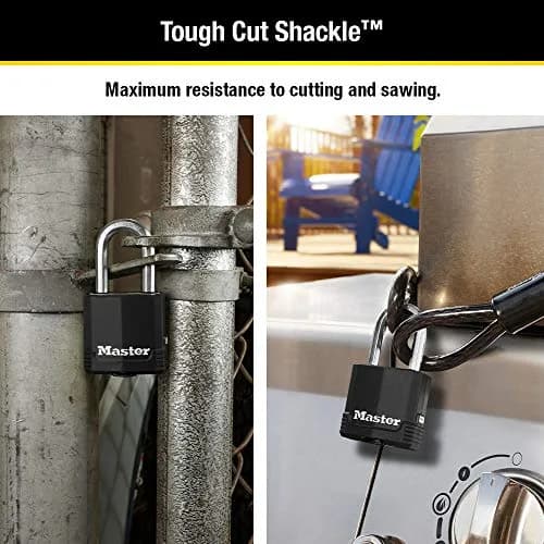 Master Lock Magnum Outdoor Padlock M115XDLF with 2 Keys | 48mm Laminated Steel Body, 38mm Boron-Carbide Shackle, Weather-Resistant thumbnail 3