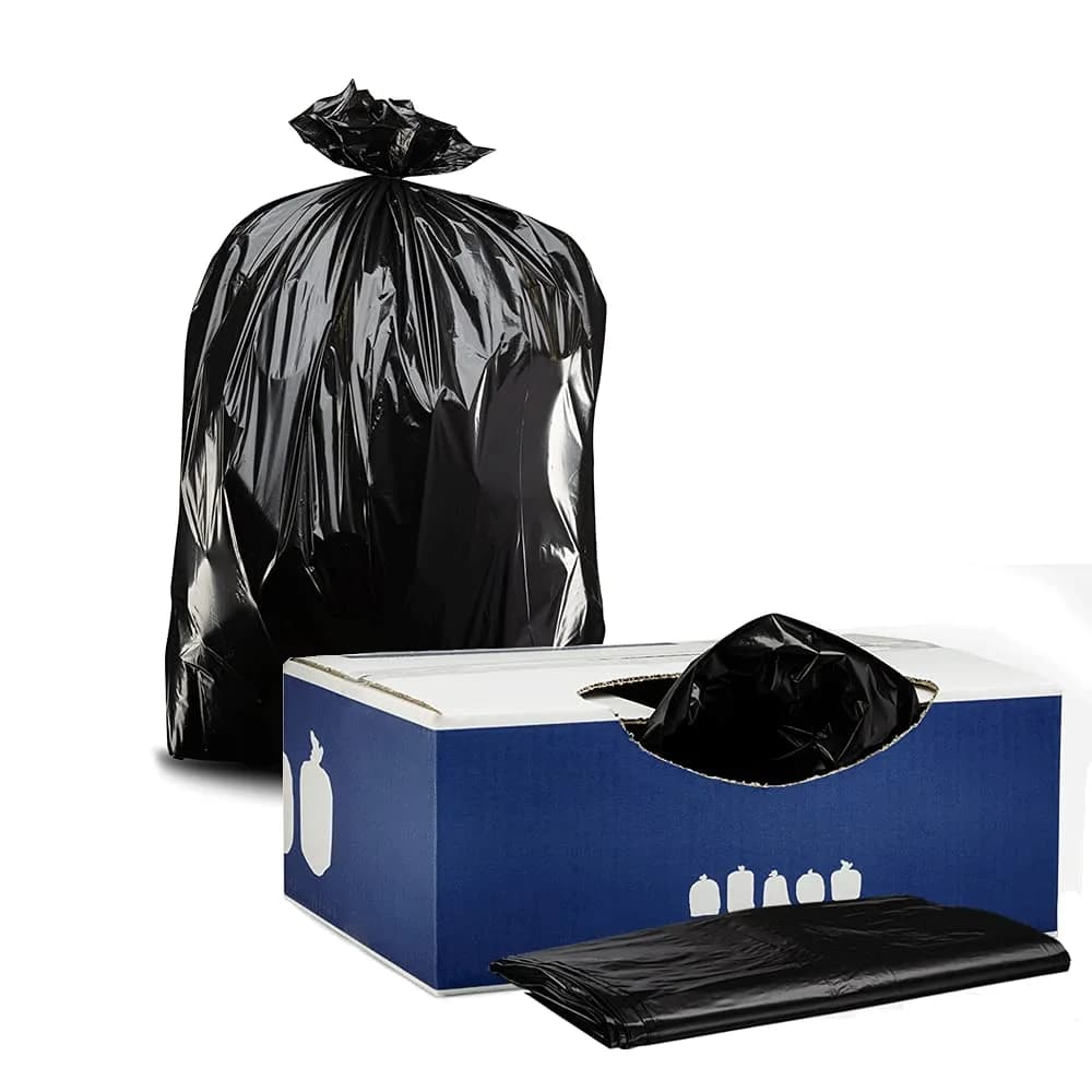 Plasticplace Heavy-Duty 33 Gallon Trash Bags | 1.4 Mil Thick, Leak-Resistant, 100/Case — Black