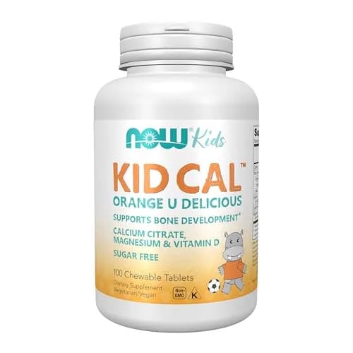 NOW Kid Cal Chewables 100 Count | Tasty Calcium & Vitamin D Support for Kids thumbnail 1