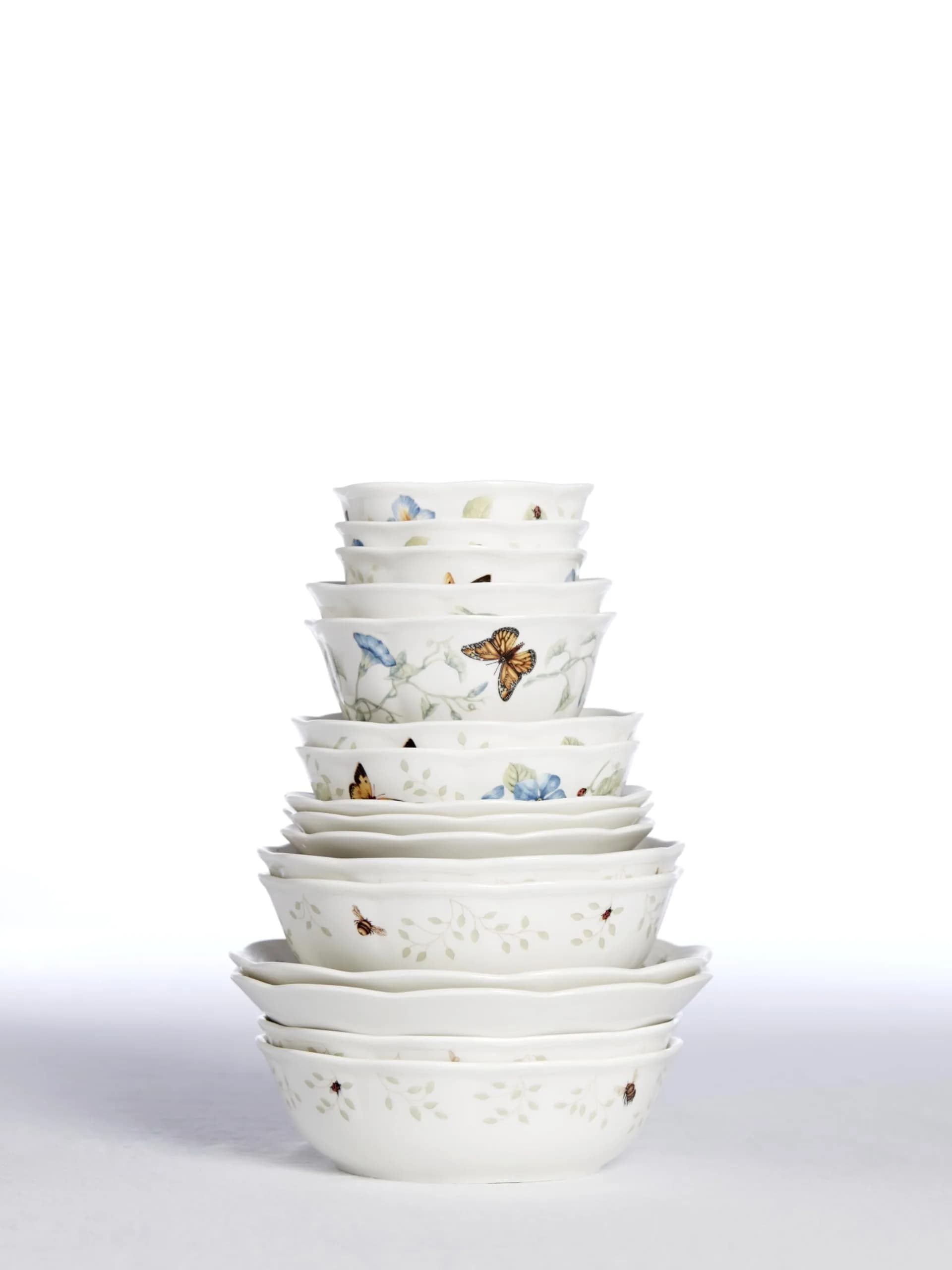 Lenox Butterfly Meadow Porcelain Pasta Bowl Set for 4, 20oz (591ml) | Dishwasher & Microwave Safe - view 8