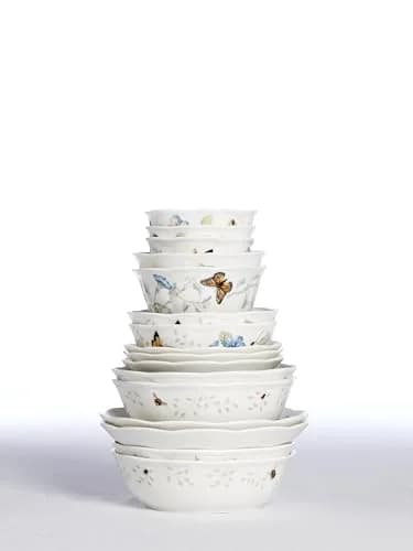 Lenox Butterfly Meadow Porcelain Pasta Bowl Set for 4, 20oz (591ml) | Dishwasher & Microwave Safe thumbnail 8