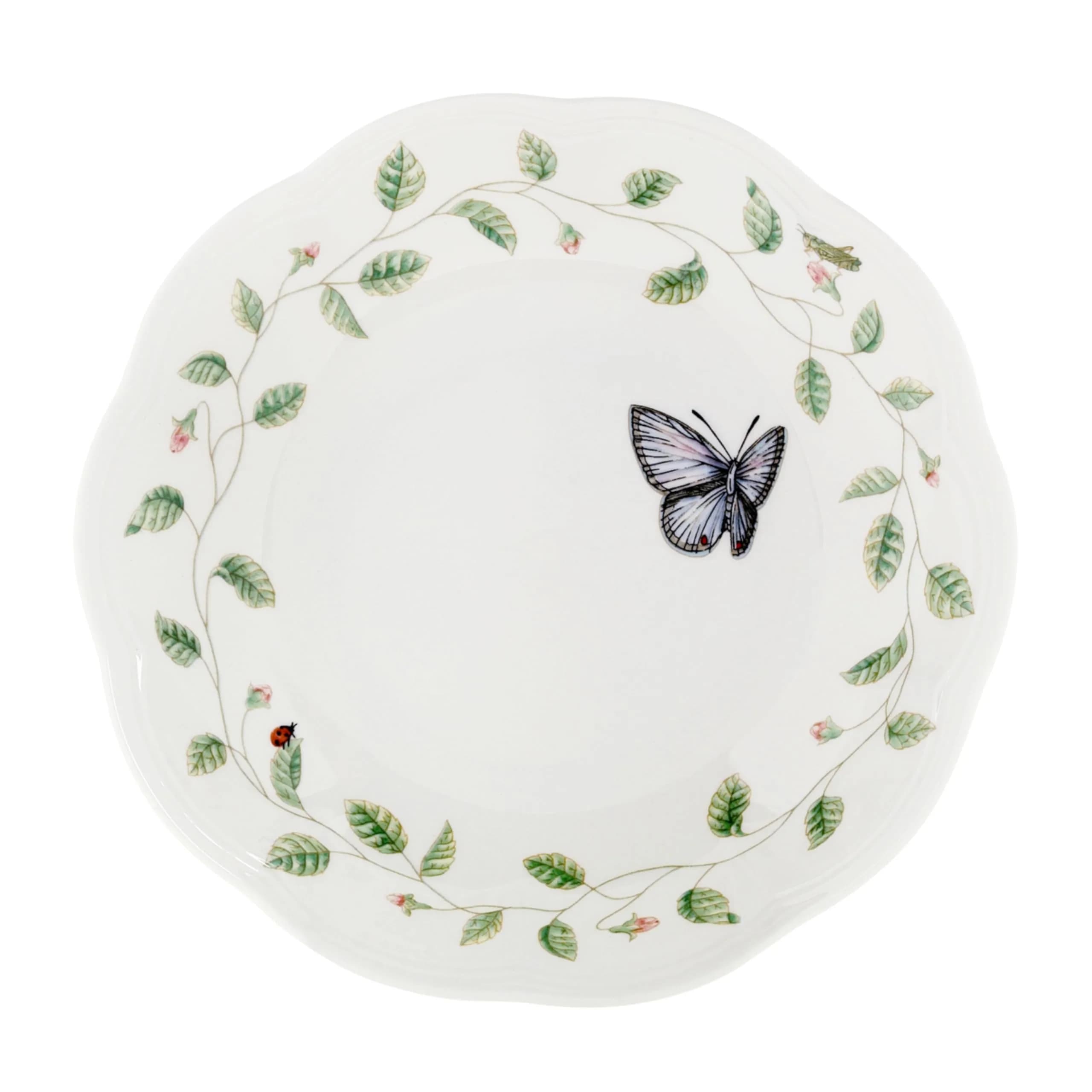 Lenox Butterfly Meadow Porcelain Pasta Bowl Set for 4, 20oz (591ml) | Dishwasher & Microwave Safe - view 4