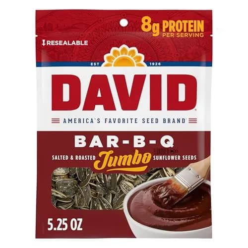 David Roasted & Salted Bar-B-Q Jumbo Sunflower Seeds 5.25 oz | Crunchy, flavorful snack for India thumbnail 1