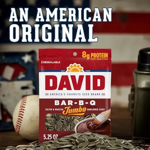 David Roasted & Salted Bar-B-Q Jumbo Sunflower Seeds 5.25 oz | Crunchy, flavorful snack for India thumbnail 5