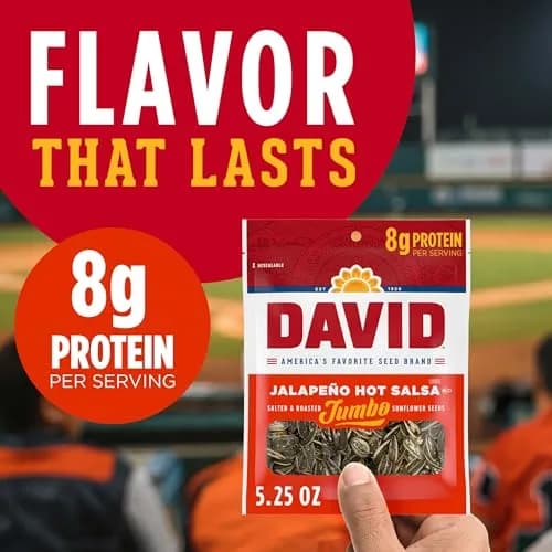 David Sunflower Seeds Jalapeño Hot Salsa Roasted & Salted 5.25 oz | Keto Friendly, 12 Pack thumbnail 2