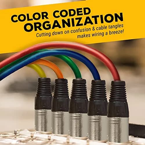 GLS Audio Mic Cable Patch Cord 25 ft | 6 Pack Male to Female XLR for Studio & Stage thumbnail 2