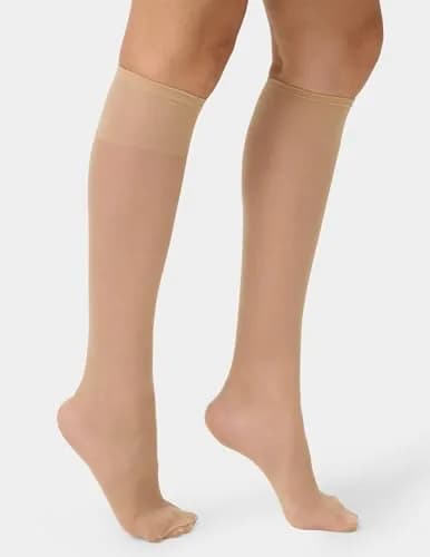 no nonsense Sheer Stockings for Women, Knee Highs | Sheer Nylon Stockings with Comfort Top thumbnail 3