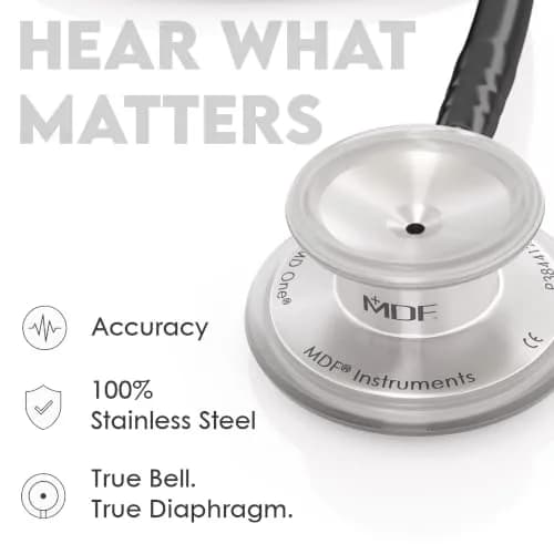 MDF Instruments MD One Stainless Steel Adult Stethoscope | Durable, Latex-Free, 20+ Color Variations thumbnail 5