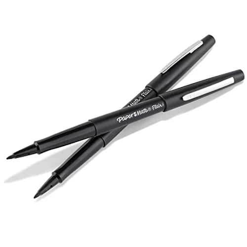 Paper Mate Flair Felt Tip Pens, Medium Point (0.7mm), Black, 2 Count | Smooth Ink Flow for Students & Professionals thumbnail 3