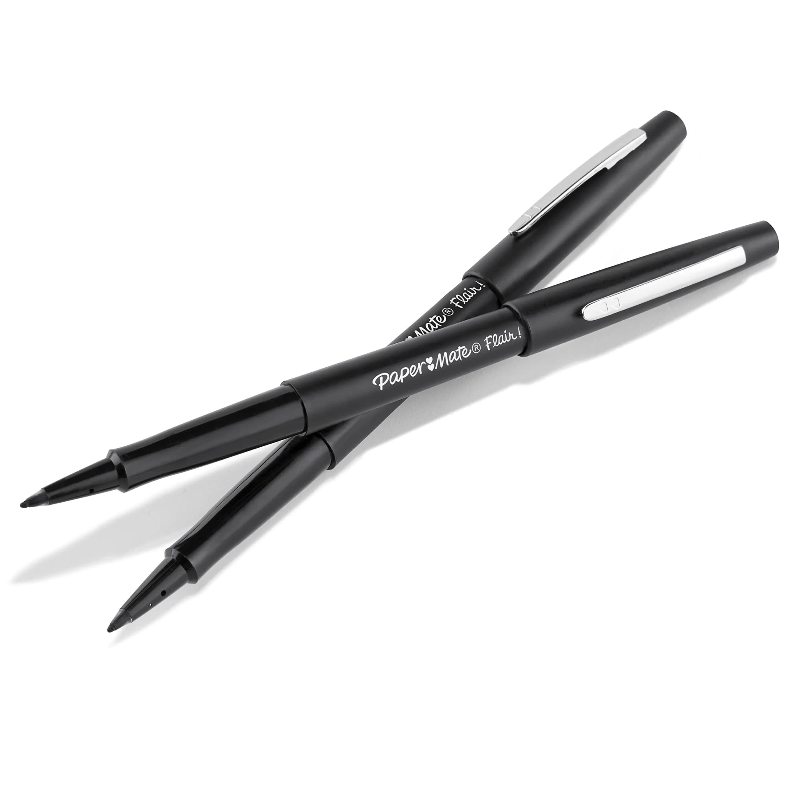 Paper Mate Flair Felt Tip Pens, Medium Point (0.7mm), Black, 2 Count | Smooth Ink Flow for Students & Professionals - view 3