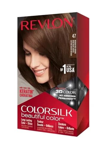 Revlon Colorsilk Permanent Hair Color 47 Medium Rich Brown | Ammonia-Free, Keratin & Silk Amino Acids, 125ml (4.4 Oz) thumbnail 1