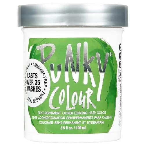 Punky Spring Green Semi Permanent Hair Color 100ml (3.5 Fl Oz) | Vegan & Cruelty-Free Conditioning Hair Dye thumbnail 1