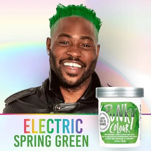 Punky Spring Green Semi Permanent Hair Color 100ml (3.5 Fl Oz) | Vegan & Cruelty-Free Conditioning Hair Dye thumbnail 3