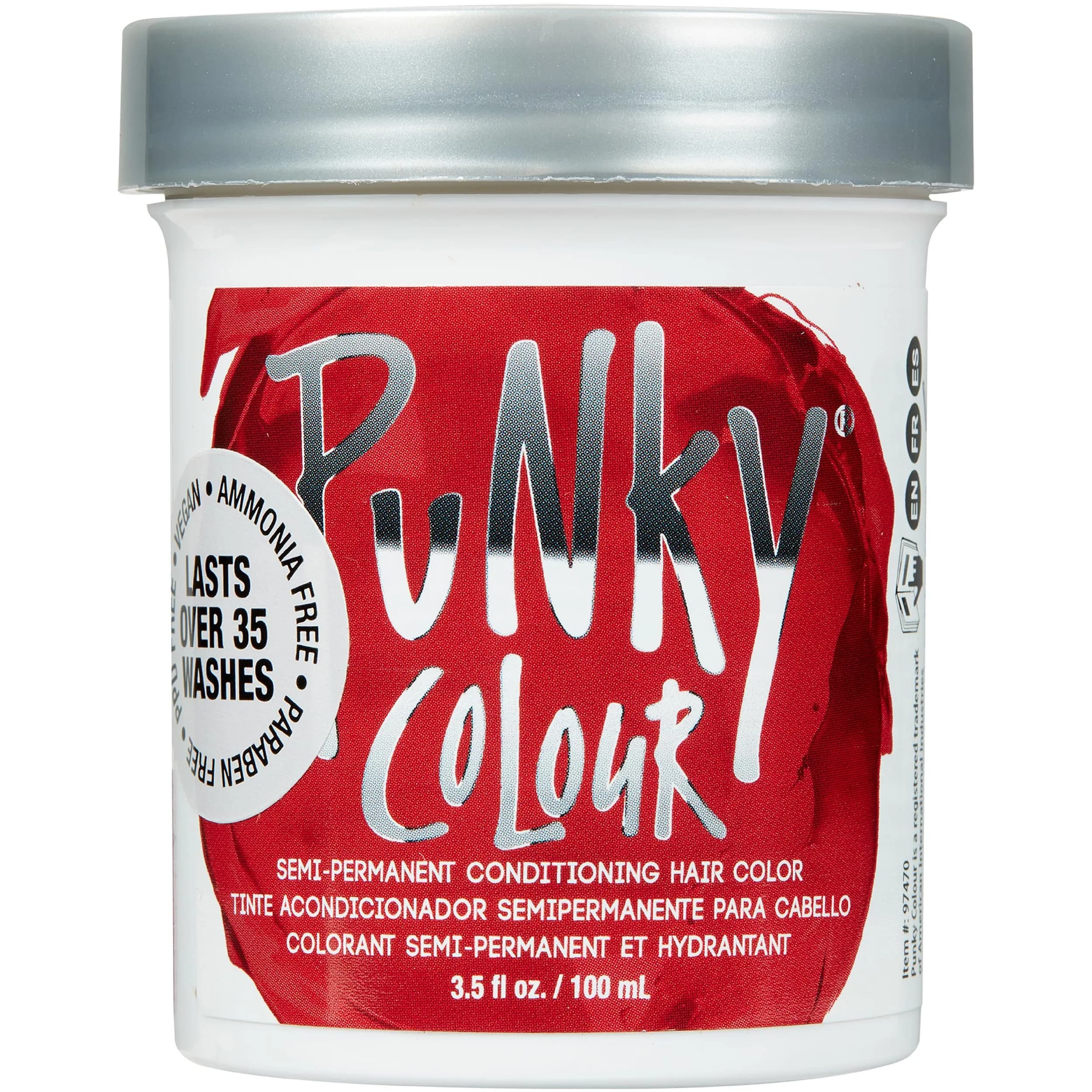 Punky Vermillion Red Semi-Permanent Hair Color 103ml (3.5 Fl Oz) | Vegan & Cruelty-Free Conditioning Hair Dye — Vermillion Red