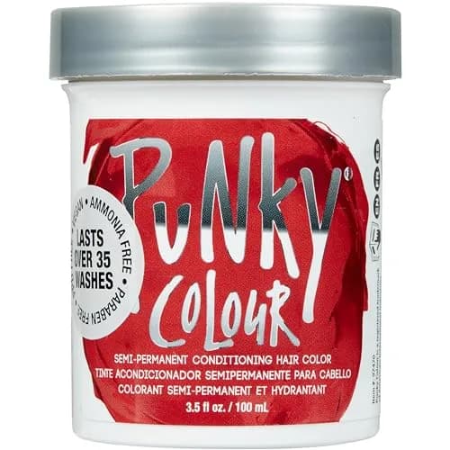 Punky Vermillion Red Semi-Permanent Hair Color 103ml (3.5 Fl Oz) | Vegan & Cruelty-Free Conditioning Hair Dye - main product image