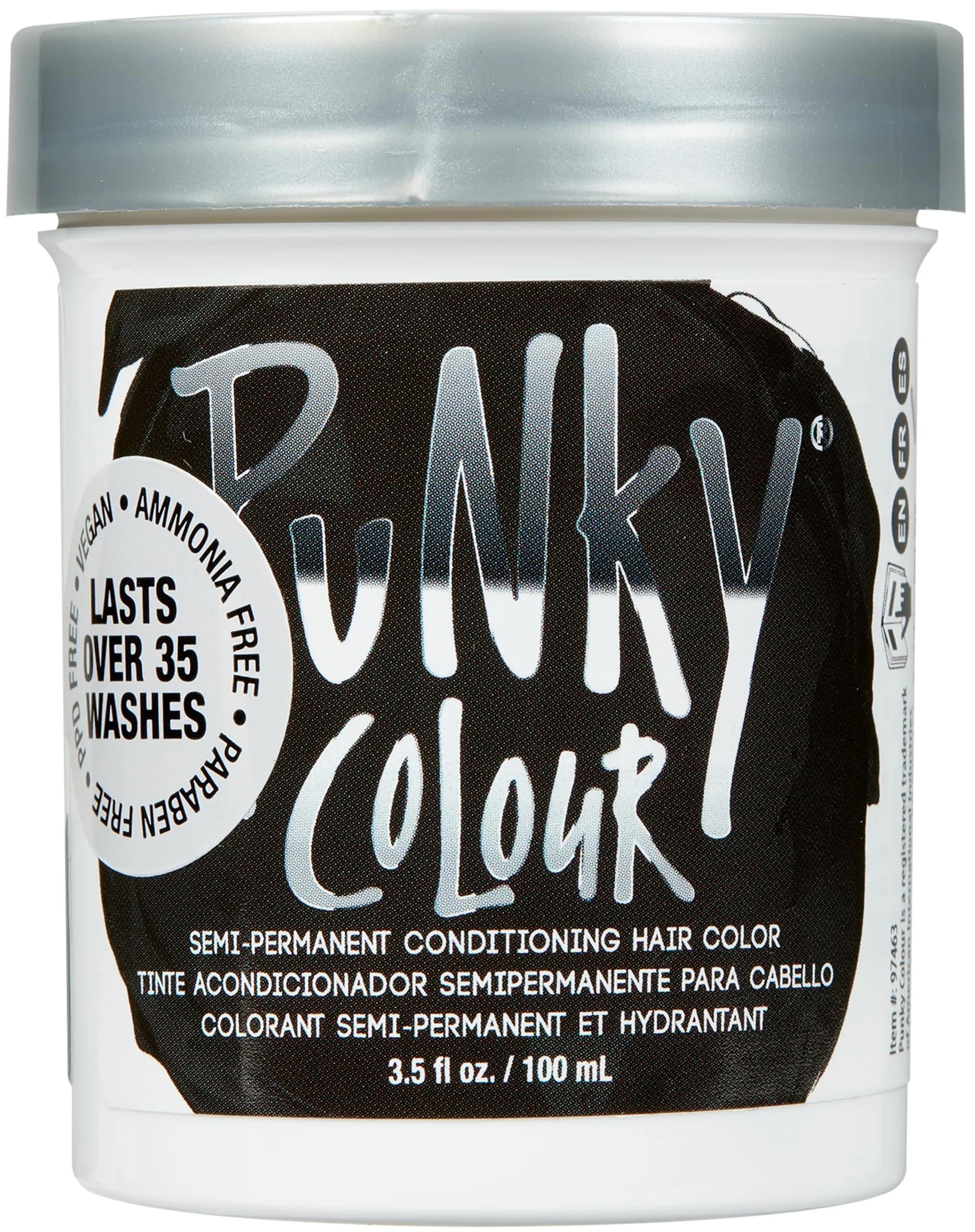 Punky Ebony Semi Permanent Hair Color 103.5ml (3.5 fl oz) | Vegan & Cruelty-Free Conditioning Hair Dye