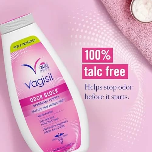 Vagisil Odor Block Deodorant Powder for Women, 8 Oz | Talc-Free, Prevents Chafing, Fresh & Gentle thumbnail 6