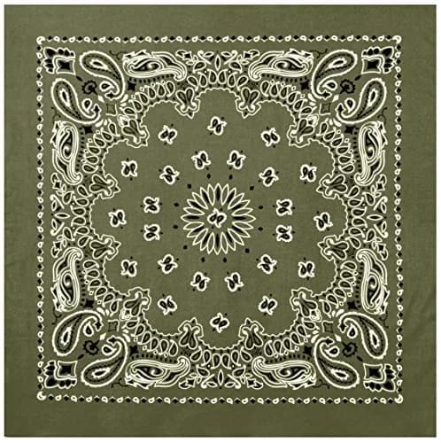 Rothco Trainmen Paisley Bandana – Extra-Large - 27" X 27" - Olive Drab | Versatile Cotton Accessory for Daily & Outdoor Use thumbnail 1