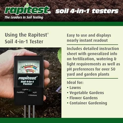 Luster Leaf 1818 Rapitest 4-in-1 Soil pH/Moisture/Fertility/Light Tester, Fertility thumbnail 4