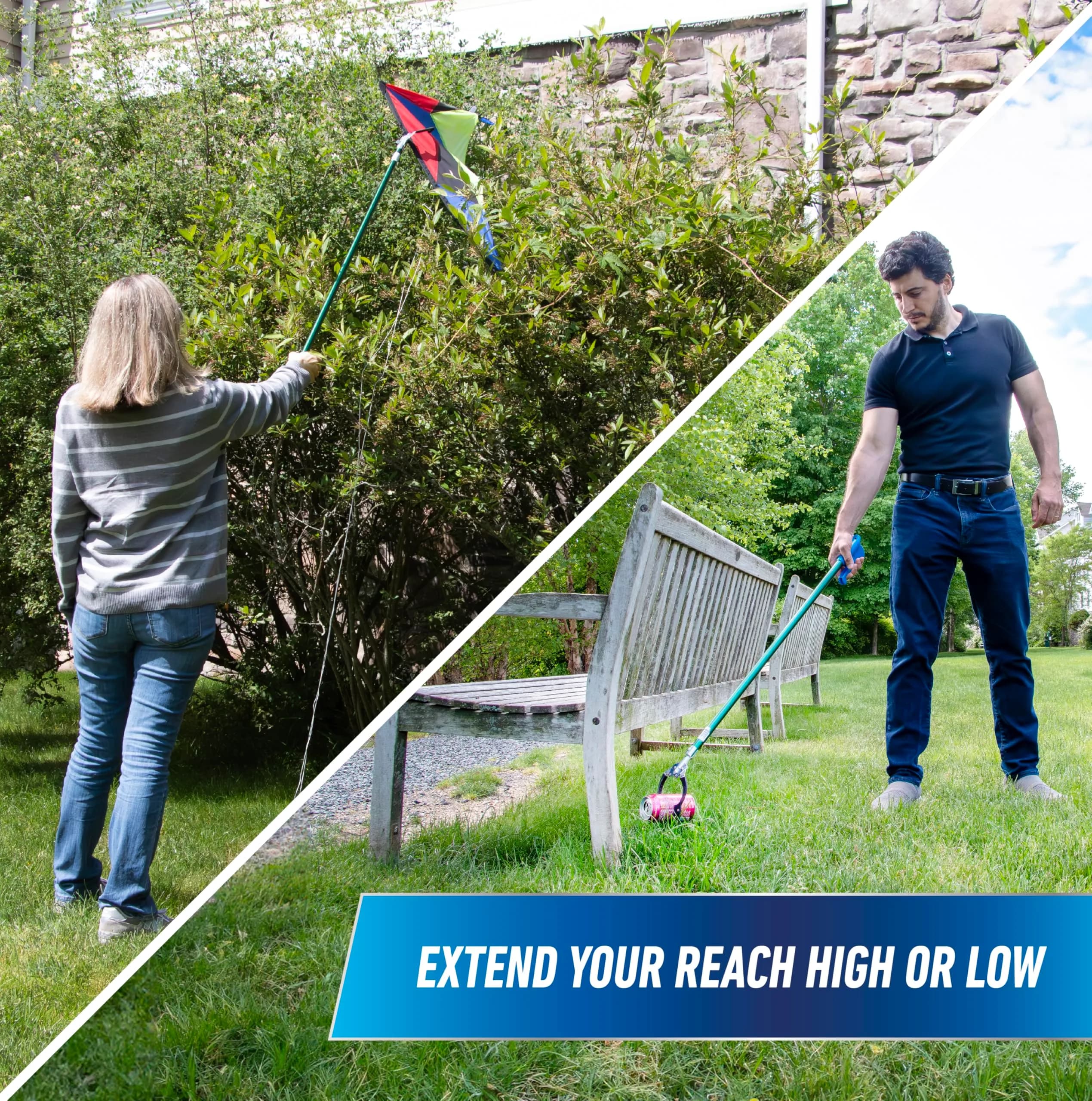 UNGER 48" Nifty Nabber Reacher with Built-in Magnet & Ergonomic Grip | Lightweight Aluminum Pole for High & Low Reach - view 2