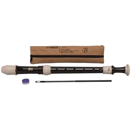 Yamaha YRA-302B Alto Recorder F Key | Smooth Brown ABS Plastic Body thumbnail 2