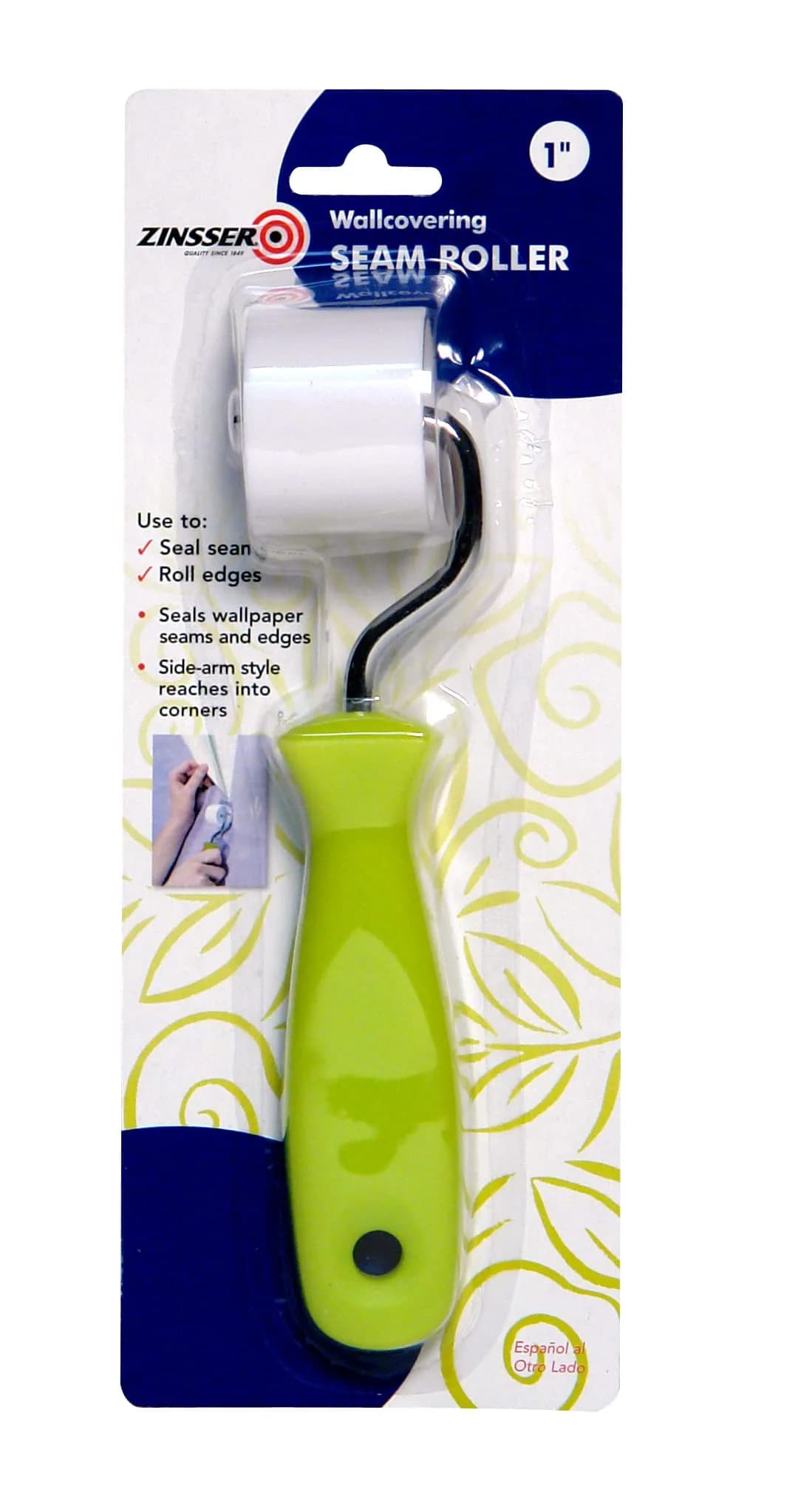 Zinsser 98005 Wallpaper 1" Seam Roller | Strong Wear-Resistant, China-Made, 2" x 4" — Brown