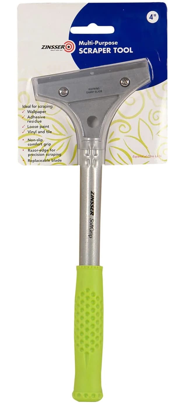 Zinsser 4-Inch Long-Handle Scraper Tool (Pack of 6) | Razor Edge for Precision Scraping — No Color