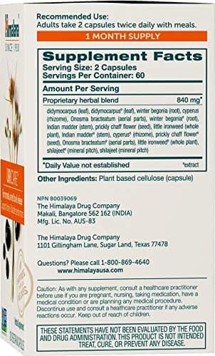 Himalaya UriCare Herbal Supplement 120 Capsules (4.23 oz) | Kidney & Bladder Support thumbnail 2