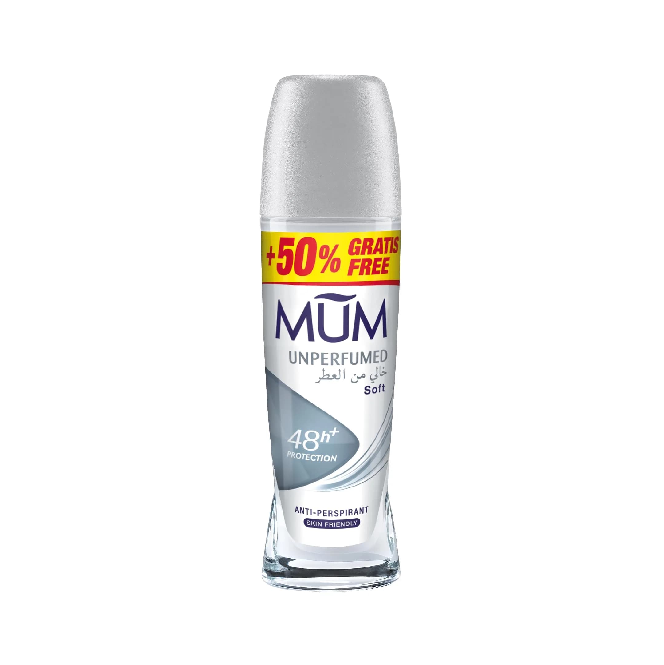 MUM Unperfumed Roll On Antiperspirant 50ml | Long-Lasting Odor & Sweat Control — 1.7 Fl Oz