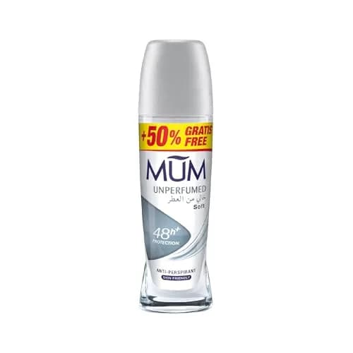 MUM Unperfumed Roll On Antiperspirant 50ml | Long-Lasting Odor & Sweat Control thumbnail 1