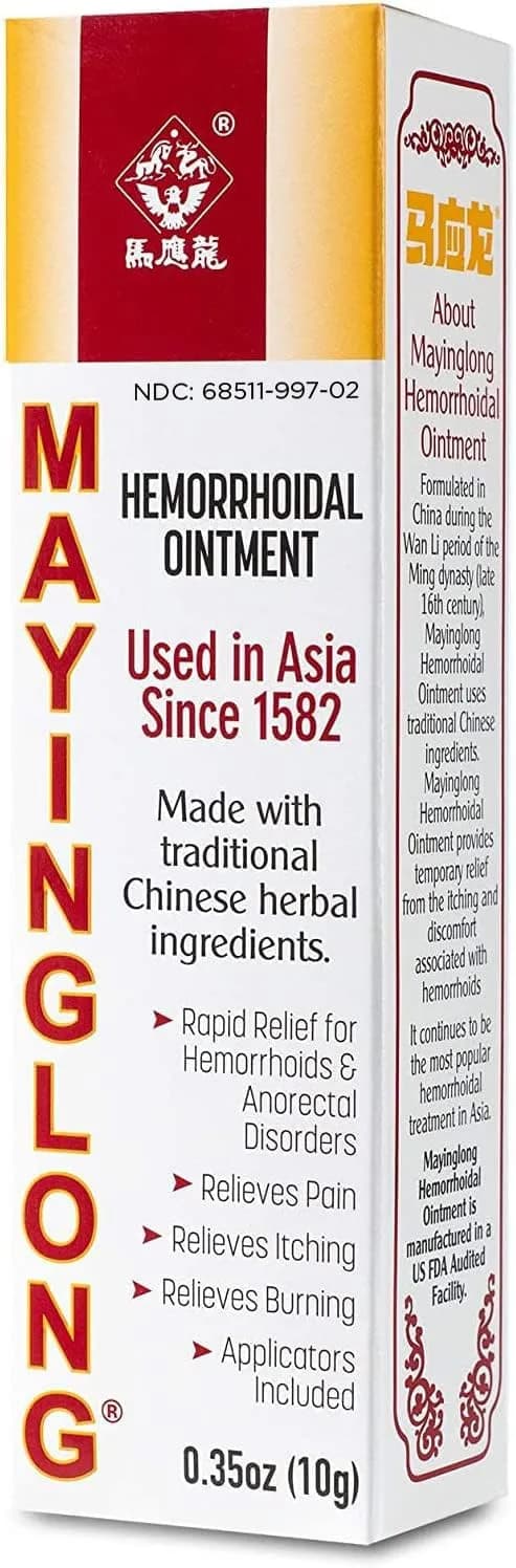 Ma Ying Long Musk Hemorrhoid Ointment 10g (0.35 oz) | FDA Approved Fast Relief