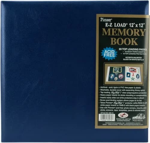 Pioneer Photo Albums Leatherette Postbound Album 12x12 Inch Navy | Classic Archival Quality thumbnail 1