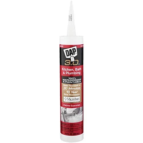 DAP Kwik Seal Caulk 9-Ounce White | Waterproof Silicone Sealant for Tile & Bath thumbnail 1