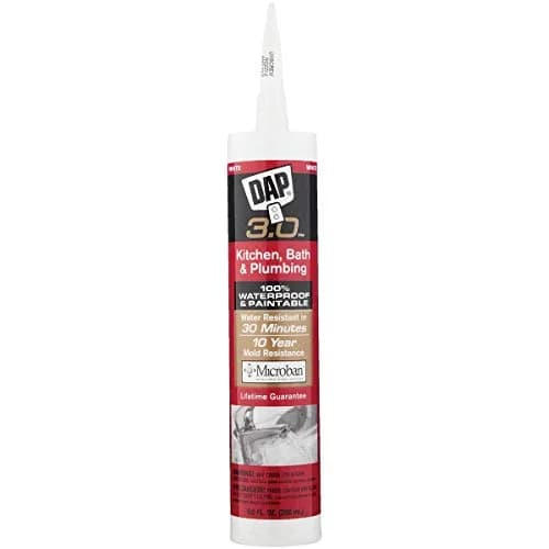 DAP Kwik Seal Caulk 9-Ounce White | Waterproof Silicone Sealant for Tile & Bath thumbnail 3