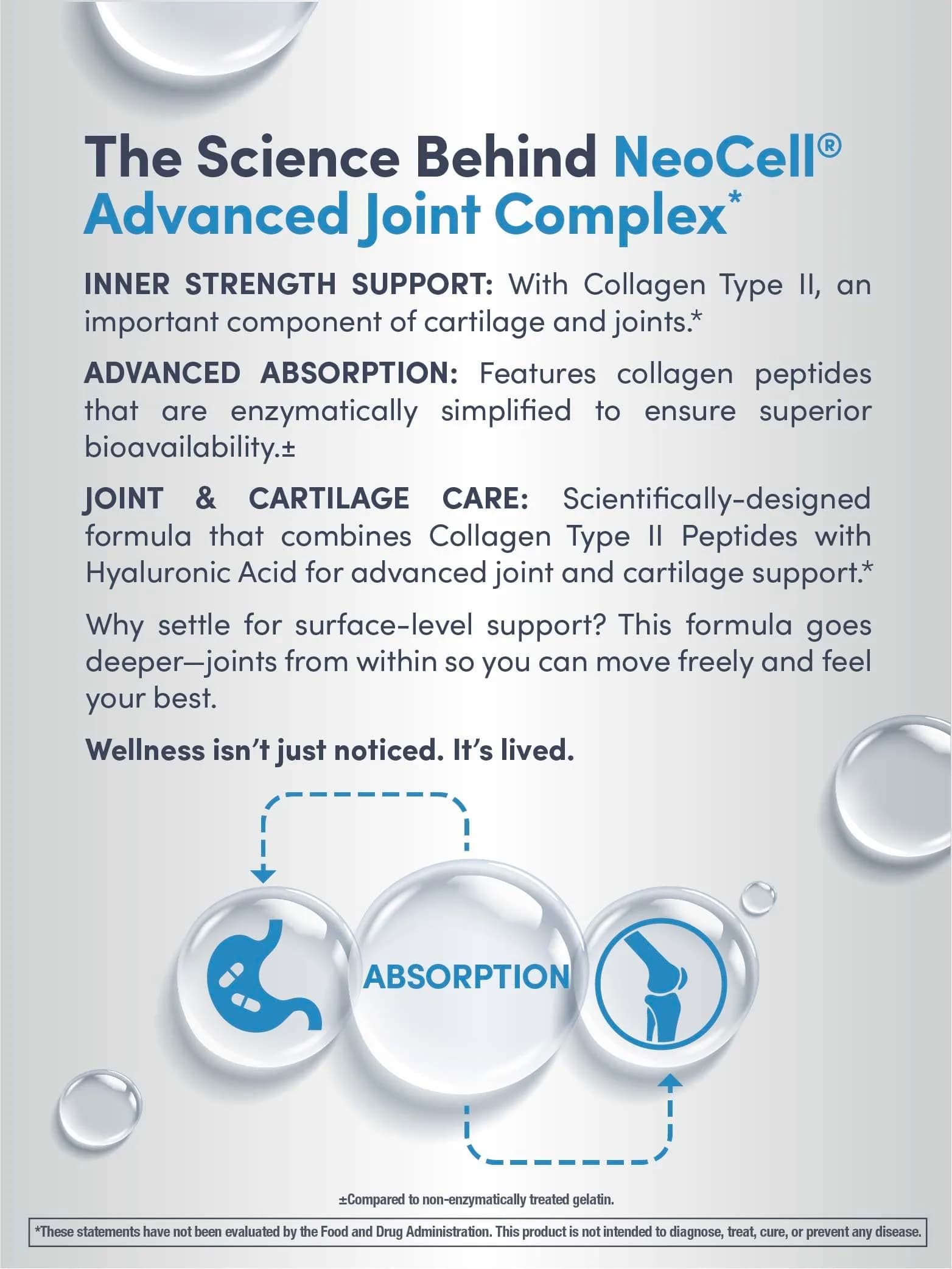 NeoCell Joint Complex Supplement with Hyaluronic Acid 120 Capsules (480 Count) | Type 2 Collagen for Joint Support - view 6