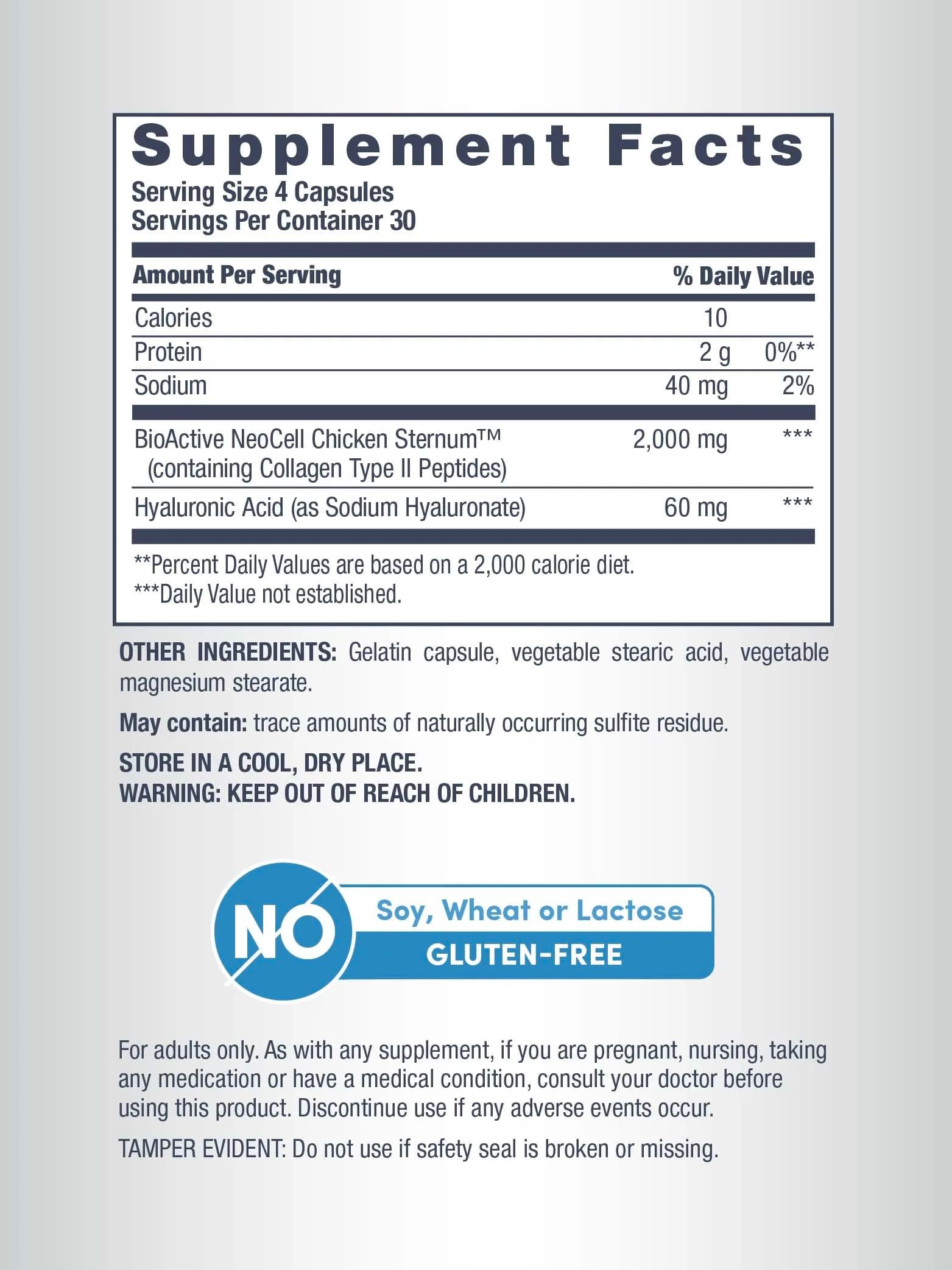NeoCell Joint Complex Supplement with Hyaluronic Acid 120 Capsules (480 Count) | Type 2 Collagen for Joint Support - view 4