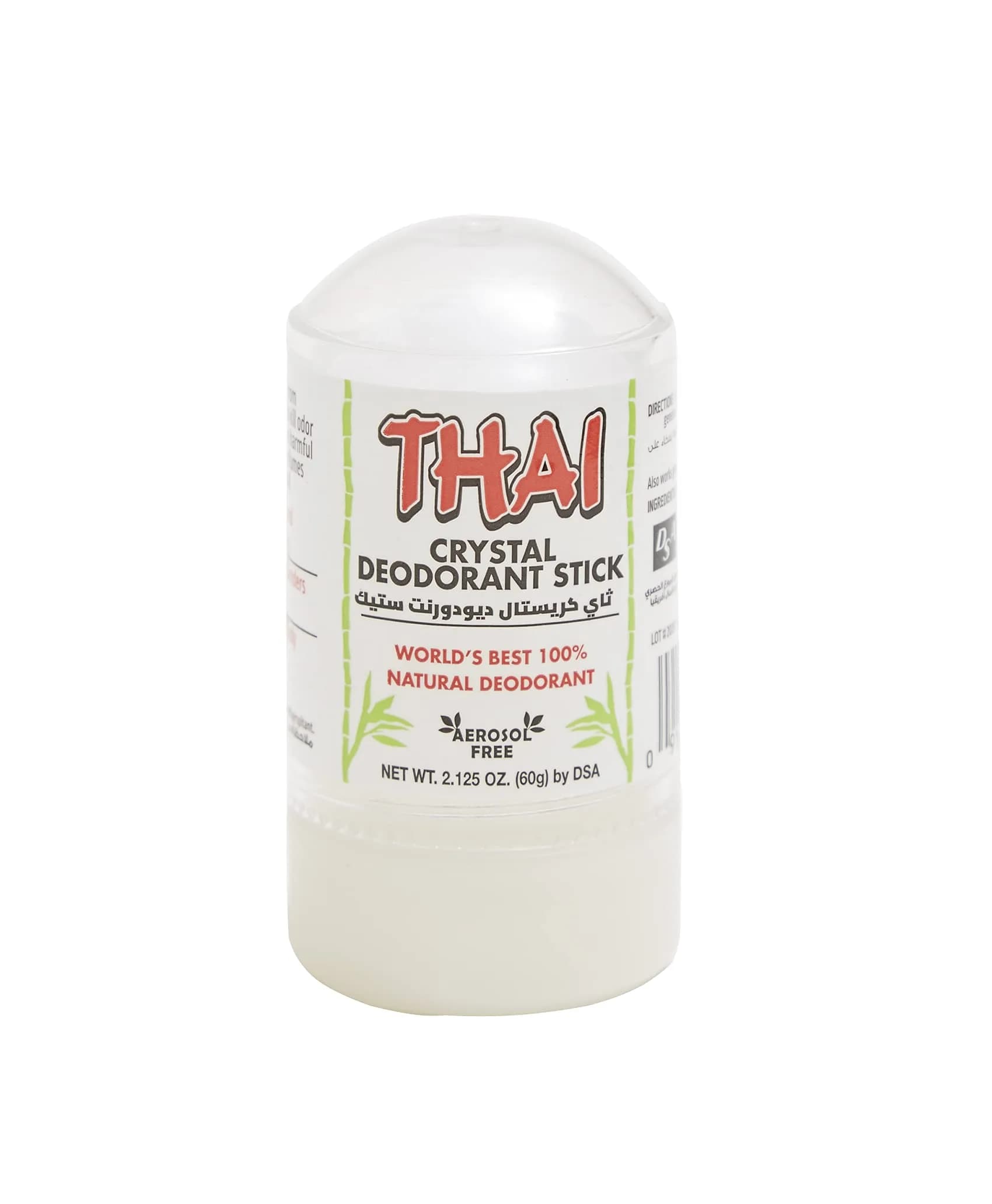 Thai Deodorant Stone Natural Crystal Deodorant Stick, Mini Travel Size (2.125 Oz) · 24-Hour Hypoallergenic Odor Control — 2.13 Ounce