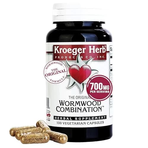 Kroeger Herb Products Wormwood Combination Digestive Support & Herbal Cleanse 100 Count Vegetarian Capsules | Natural Antioxidants for Daily Wellness thumbnail 1